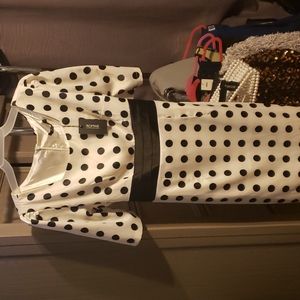 Polka-dot satin dress